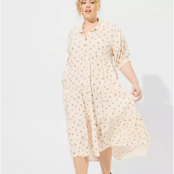 Torrid Peasant Shirt Dress NWT - Picture 5 of 6